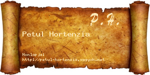 Petul Hortenzia névjegykártya